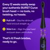 BURST Replacement Heads for Curve Sonic Electric Toothbrush (3 Pack/Black) view 4