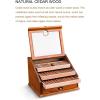 McbeAn Cigar Humidor, Desktop Humidor Case with Hygrometer and Humidifier, Holds 100 Cigar, Multi-Zone Storage to Protect Cigars, Hollow Compartment Design, Gift for Cigar Lovers view 2