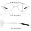 ABETOS Small Round Reading Glasses Retro Mini TR90 Flexible Lightweight Vintage Computer Readers for Men Women, Matte White 1.0 view 2