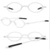 ABETOS Small Round Reading Glasses Retro Mini TR90 Flexible Lightweight Vintage Computer Readers for Men Women, Matte White 1.0 view 3