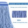 24 oz Loop-End Cotton String Mop Head, Heavy Duty String Mop Refills, 6 Inch Headband, Mop Head Replacement for Home, Industrial and Commercial Use (blue-3pc) view 2