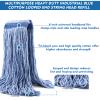 24 oz Loop-End Cotton String Mop Head, Heavy Duty String Mop Refills, 6 Inch Headband, Mop Head Replacement for Home, Industrial and Commercial Use (blue-3pc) view 3