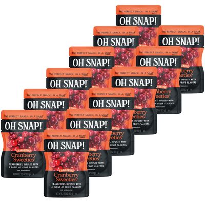 OH SNAP! Tangerine Cranberry Sweeties (12 Pack) - Cranberries Infused with Tangerine Fruit Juices - Ready To Eat Infused Cranberry Snacks - Gluten-Free, Fat-Free - Delicious & Healthy Snack