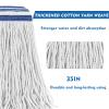 24 oz Loop-End Cotton String Mop Head, Heavy Duty String Mop Refills, 6 Inch Headband, Mop Head Replacement for Home, Industrial and Commercial Use (white-3pc) view 2