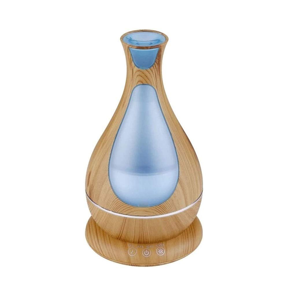 CAFFIA Aromatherapy Diffuser 400ml Wood Grain Aroma Diffuser with Timer Cool Mist Humidifier for Large Room, Home, Baby Bedroom, Waterless Auto Shut-Off, 7 Colors Lights (Color : Yellow)