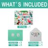 13" Large White Gift Bag Set with Greeting Card and Tissue Paper (Green Dinosaur Design and Happy Birthday) for 1st Birthday 2 Year Old, Boys, Girls, Kids Party, Baby Showers view 3