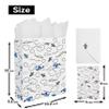 13" Large White Gift Bag Set with Greeting Card and Tissue Papers (Helicopter and Plane Design) or Boys, Girls', or Kids' Party, Baby Showers, Boy view 2