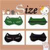 Mukveitn Cute Cat Sleep Mask for Kids (Green&Black), 2 Pack Silk Sleeping Eye Cover Adjustable Mask Night Eyeshade Cover for Girls Boys Women Men Sleep Travel Party view 2