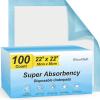 100 Count 22 x 22 Super Absorbency Disposable Underpads, Leakproof Quick Drying Disposable Pads for Baby, Puppy and Adults, Puppy Pads, Cat Pee Pads for Dogs, Potty Puppy Training Pads view 1