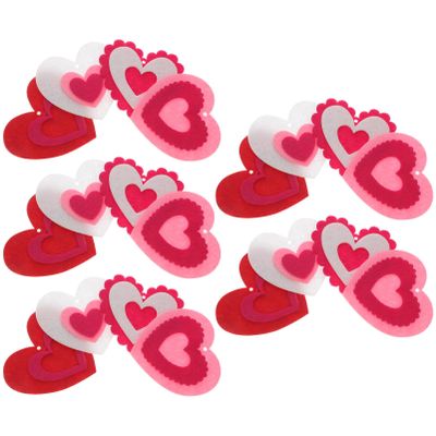 MAGICLULU 20pcs Small Heart Hanging Felt Ornaments Hanging Heart Tags Craft Decoration for Engagement, Wedding, Anniversary, Birthday Party