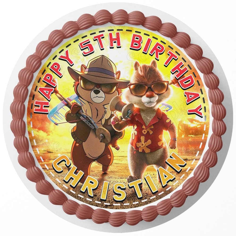 Cakecery Rescue Rangers Chip Kids Fun Edible Cake Topper Sheet Image Print Round