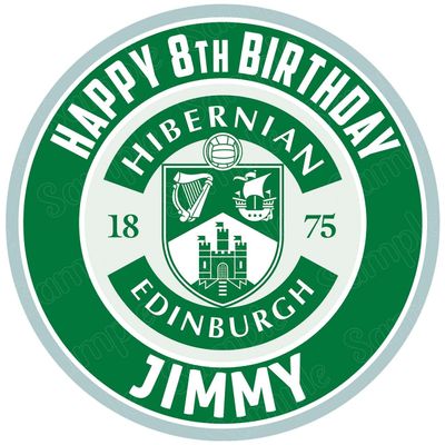 Cakecery Hibernian FC Edible Cake Topper Sheet Image Print Round