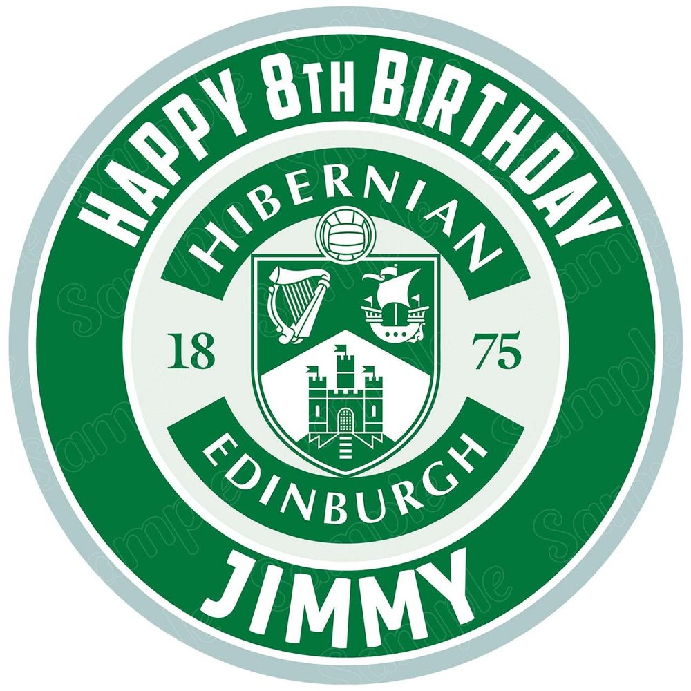 Cakecery Hibernian FC Edible Cake Topper Sheet Image Print Round