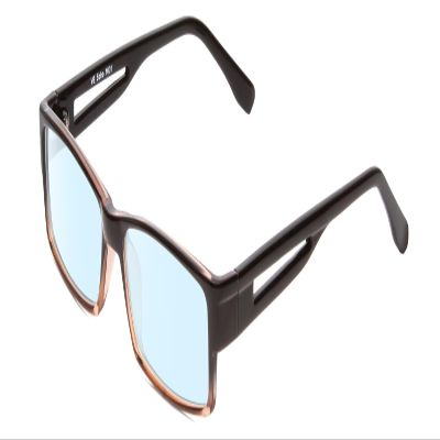 Calabria Soho 1001 Rectangular Blue Light Blocking Reading Glasses +2.75 Shiny Black/Grey Crystal Women