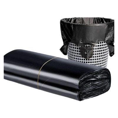 50pcs Black Trash Bags Household Rubbish Bag For Bathroom Kitchen Trash Bin Disposable Plastic Bags (Color : Black, Size : 50PCS_32X52CM_REGULAR -150G)