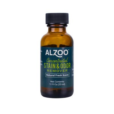 ALZOO Concentrated Stain & Odor Remover Refill Bottle, 100% Plant-Based Active Ingredients, 1.1 Fl. Oz