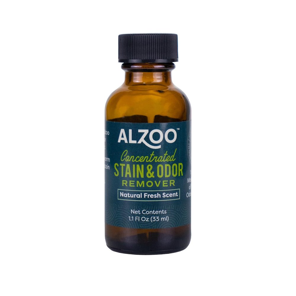 ALZOO Concentrated Stain & Odor Remover Refill Bottle, 100% Plant-Based Active Ingredients, 1.1 Fl. Oz