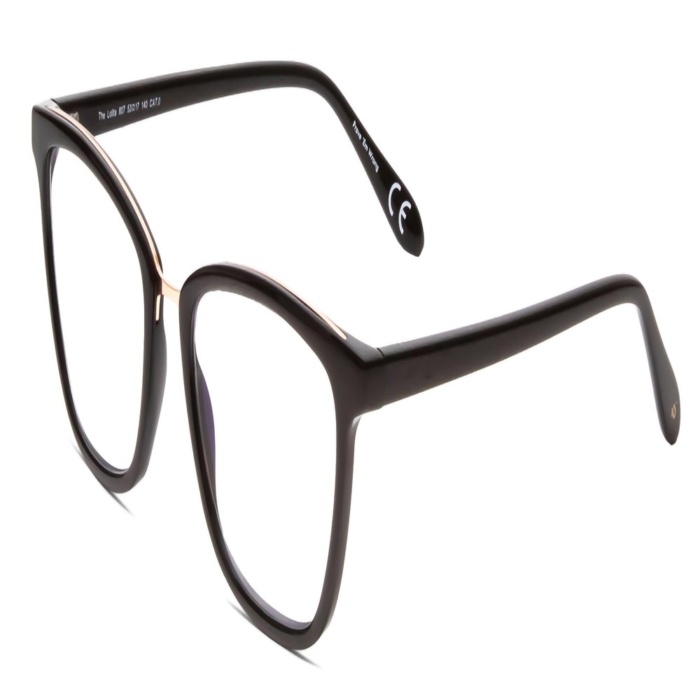 Calabria PRIVE Lolita Cat-Eye Reading Glasses +1.75 Gloss Caviar Black/Rose Gold Women