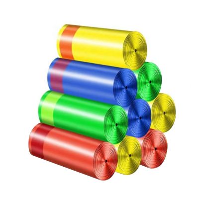 1 Roll Garbage Bag Drawstring Type Keep Clean Large Capacity Kitchen Disposable Trash Pouch Cleaning Waste Bag Plastic Bags (Color : Random Color, Size : 50pcs)