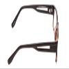 Calabria Soho 1001 Rectangular Reading Glasses +2.25 Shiny Black/Grey Crystal Women view 3