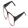 Calabria Soho 1002 Rectangular Reading Glasses +0.75 Shiny Black/Grey Crystal Women view 1