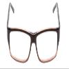 Calabria Soho 1002 Rectangular Reading Glasses +0.75 Shiny Black/Grey Crystal Women view 2