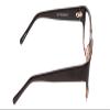 Calabria Soho 1002 Rectangular Reading Glasses +0.75 Shiny Black/Grey Crystal Women view 3