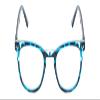 Calabria PRIVE Show Off Single Round Reading Glasses +7.00 Blue Tortoise Havana Women view 3