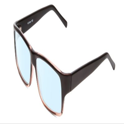 Calabria Soho 1002 Rectangular Blue Light Blocking Reading Glasses +1.50 Shiny Black/Grey Crystal Women