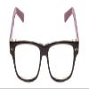 Calabria Soho 1010 Rectangular Reading Glasses +2.00 Gloss Black Crystal Clear Layered/Plum Purple Women view 2