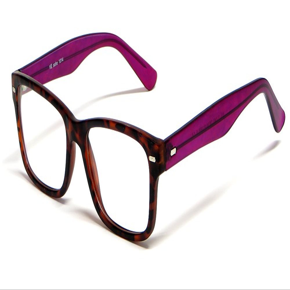 Calabria Soho 1014 Square Blue Light Blocking Reading Glasses +1.25 Tortoise Havana Purple Men Women 140mm
