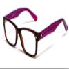 Calabria Soho 1014 Square Blue Light Blocking Reading Glasses +1.25 Tortoise Havana Purple Men Women 140mm view 1