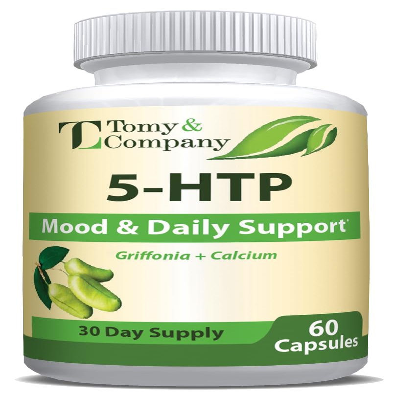 Tomy&Company 5-HTP 200 mg Plus Calcium Non-GMO, Gluten-Free for Mood and Sleep 60 Caps