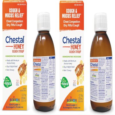 Boiron Chestal Honey Adult Cold and Cough Syrup for Nasal and Chest Congestion, Runny Nose, and Sore Throat Relief - 6.7 Fl oz (Pack of 2)