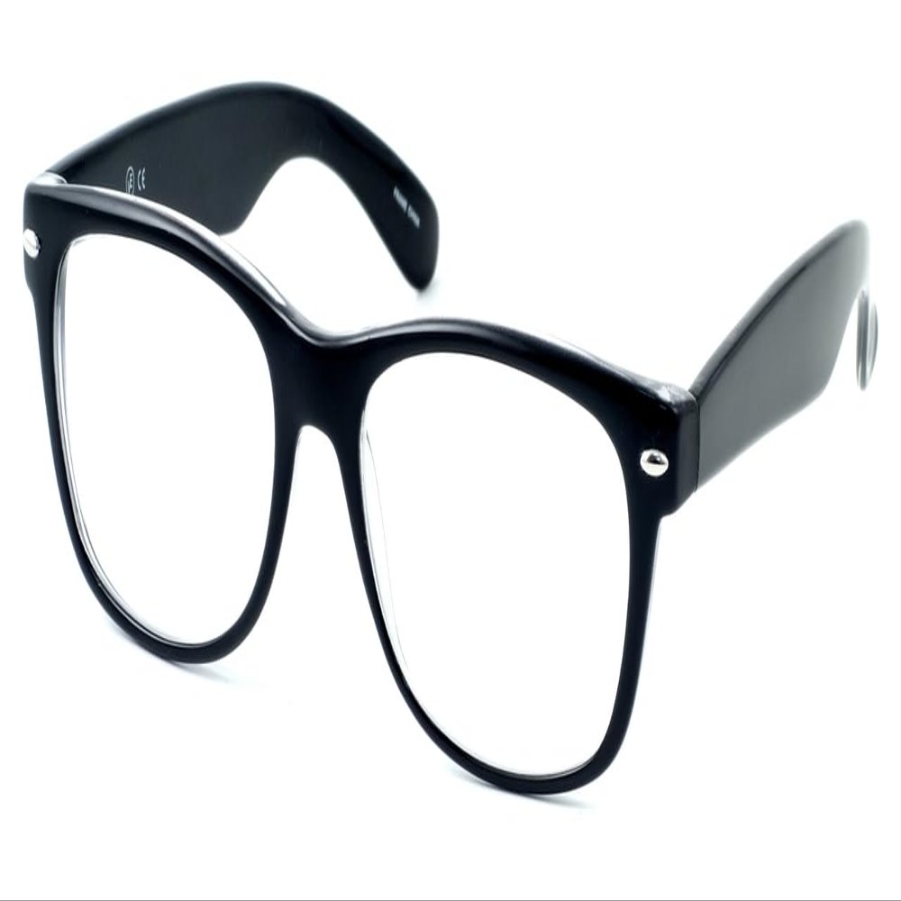 Calabria Soho 101 Oval Blue Light Blocking Reading Glasses +1.25 Black Crystal Men Women