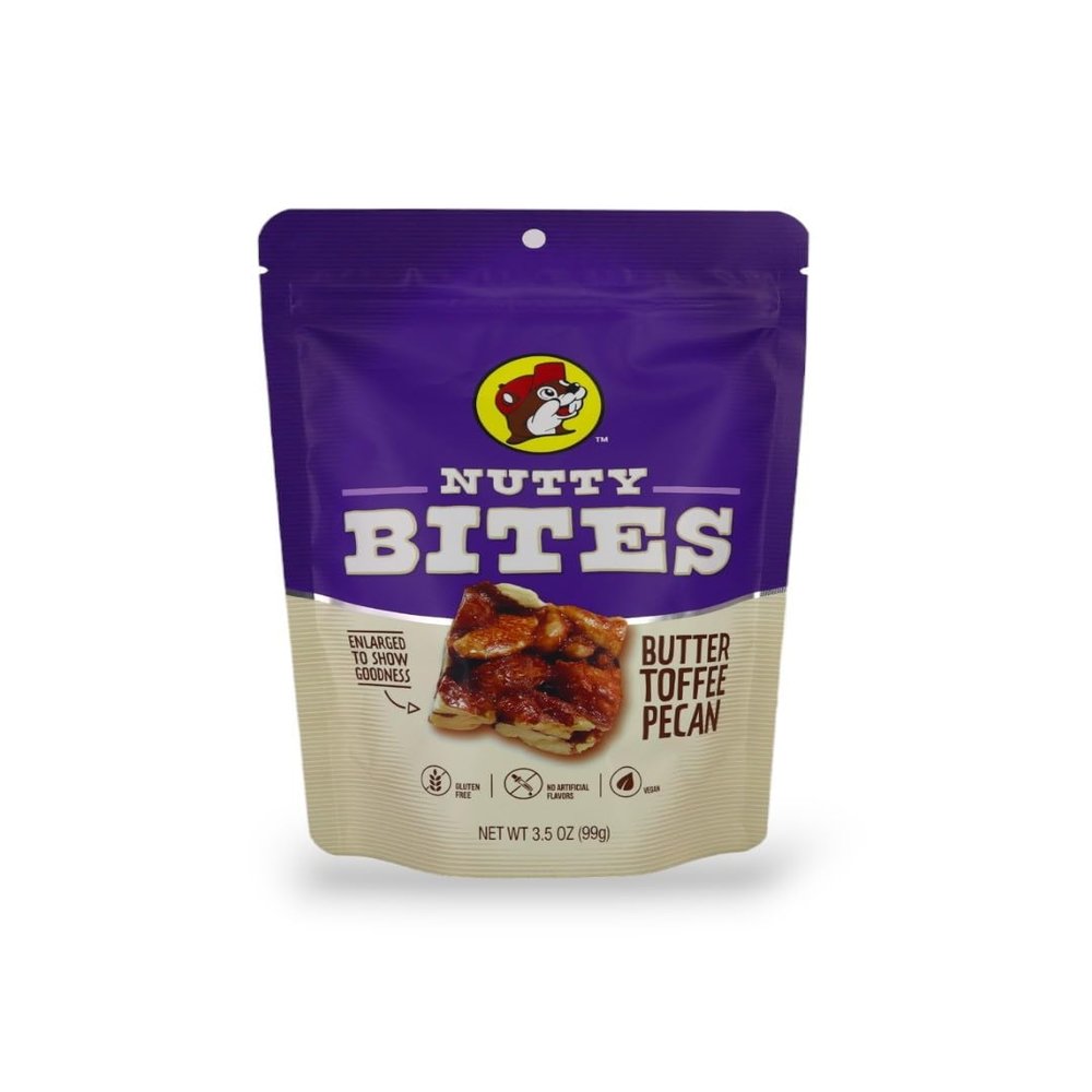 Buc-ees Nutty Bites  Sweet & Crunchy Nut Clusters | Gourmet Candied Nuts & Seeds Mix | Gluten-Free Snack for On-the-Go & Office Snacking (Butter Toffee Pecan, 3.5 Ounce)
