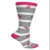 Prestige Medical Womens Medium/Large Premium Wool Compression Socks, Pink Ribbons & Stripes view 1