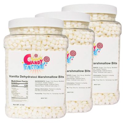 Sarah's Candy Factory Vanilla Mini Dehydrated Marshmallow Bits in Jar, 8 Oz - PACK 3