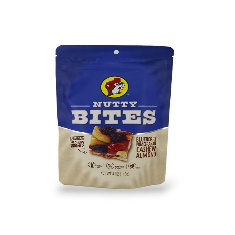 Buc-ees Nutty Bites  Sweet & Crunchy Nut Clusters | Gourmet Candied Nuts & Seeds Mix | Gluten-Free Snack for On-the-Go & Office Snacking (Blueberry Pomegranate Cashew Almond, 4 Ounce)