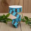 1.5" B & W Polka Dot Stripes Ribbon: Turquoise (10 Yards) Floral Arrangement Gift Wrapping Bow Crafting Wreath Wired Ribbon view 3