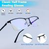WEIMELTOY 3 Pack Blue Light Blocking Reading Glasses for Men, Stylish Half Frame Metal Computer Readers, Lightweight Spring Hinge Eyeglasses Anti Eyestrain/Glare/UV (Black, 1.5) view 3