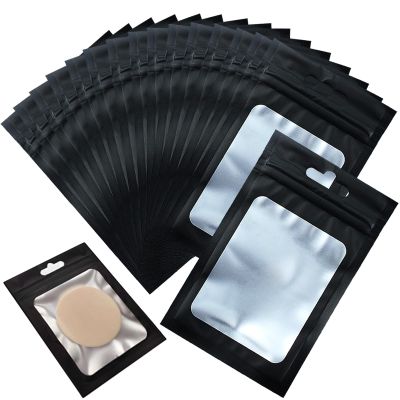 120 PCS Resealable Polyester Film Bags Smell Proof Mylar Bags for Food Storage Odor Proof Bags with Clear Window, Sealable Foil Packaging Zipper Pouches for Food Storage(Black, 2.4 X 4 Inch)
