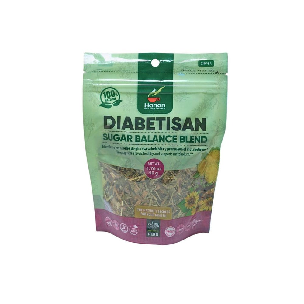 Hanan Peruvian Secrets Dia-betisan-Herbal Tea | 100% Natural S-ugar Balance | 1.76oz / 50g (5.3 Ounce (Pack of 3))
