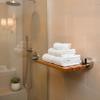 20 Inchs Teak Folding Shower Seat Wall Mounted, Folding Shower Seat with 400 Lb. Weight Capacity (Metal Brushed Cover) view 4