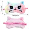 2 Pcs Plush Eye Mask Soft Sleeping Blindfold Eye Cover Comfortable Cute Animal Sleeping Mask Satin Nap Night Eyeshade Cover for Women Men Gift (Colorful, Cat Style) view 2