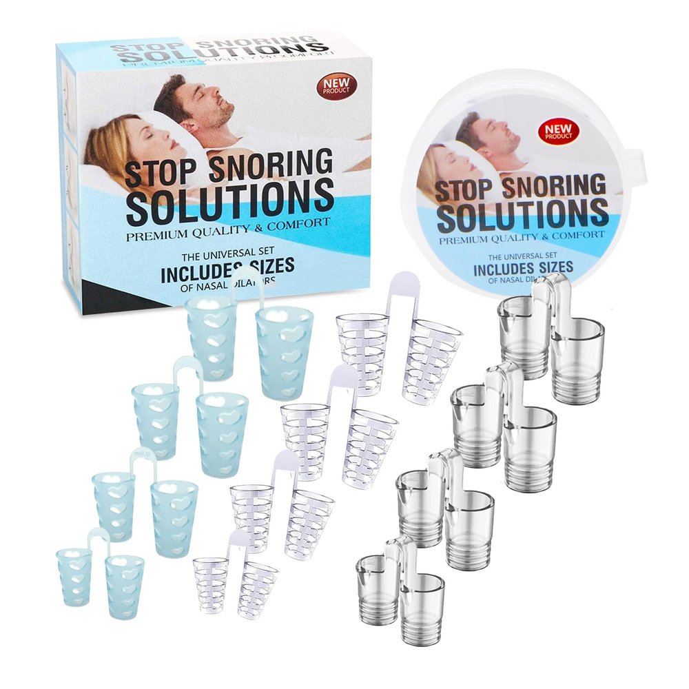 Anti Snoring Device, 12Pcs MYMULIKE Reusable Nose Vent Dilator Soft Silicone Vents, Snoring Solution for Improving Nighttime Sleeping & Nasal Breathing