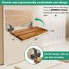 20 Inchs Teak Folding Shower Seat Wall Mounted, Fold Down Shower Seat for Inside Shower, Home Care Folding Shower Seat, Wall Mounted Shower Bench with 400 Lb. (Wood) view 3