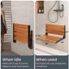 18" Folding Shower Seat Wall Mounted,Home Care Fold Down Wood Bench for Inside Shower view 3