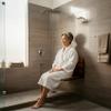18 inch Folding Shower Seat Wall Mounted Stainless Steel, Extend Thoughtful Care to Your Family view 3