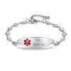 LinnaLove Heart Medical alert bracelets for Women Fashion Stainless steel Medical ID Bracelets 7-8.5" adjustable engraved Type 1 Diabetes. view 1